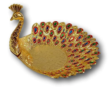 Meenakari Peacock Sevring Tray