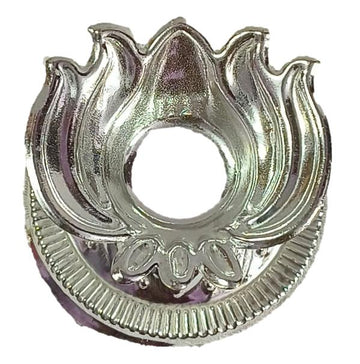 Silver Coated Lotus Kamal Diya