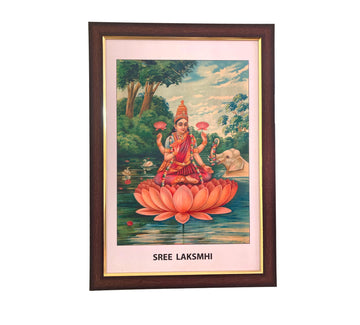 Sri Lakshmi On Lotus Antiqe Photo Frame