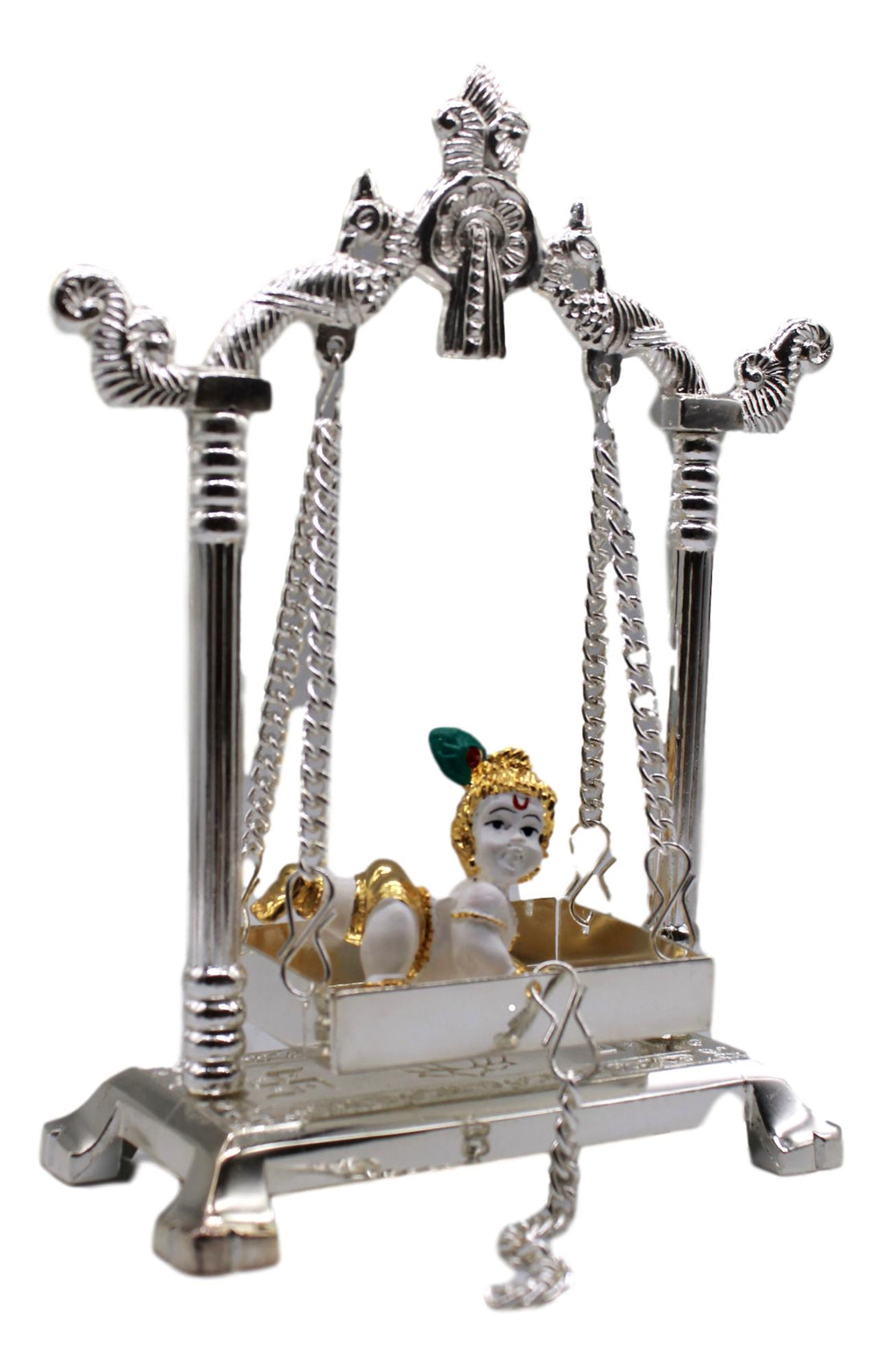 Silver Swing Jhula With Krishna