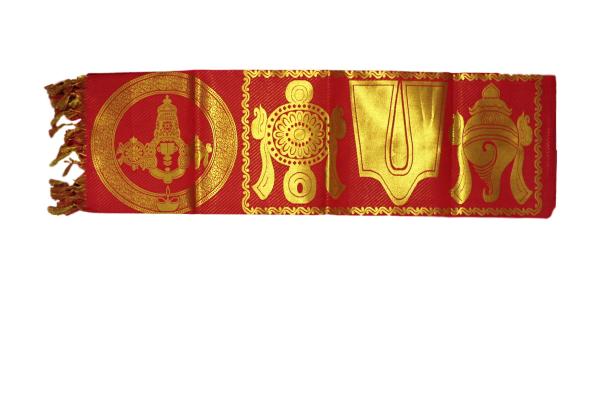Red Zari Tirupati balaji shawl