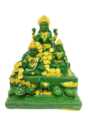 Kubera Lakshmi Statue - Green