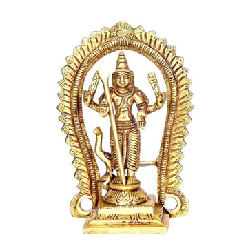 Brass Murugan With Tiruvachi