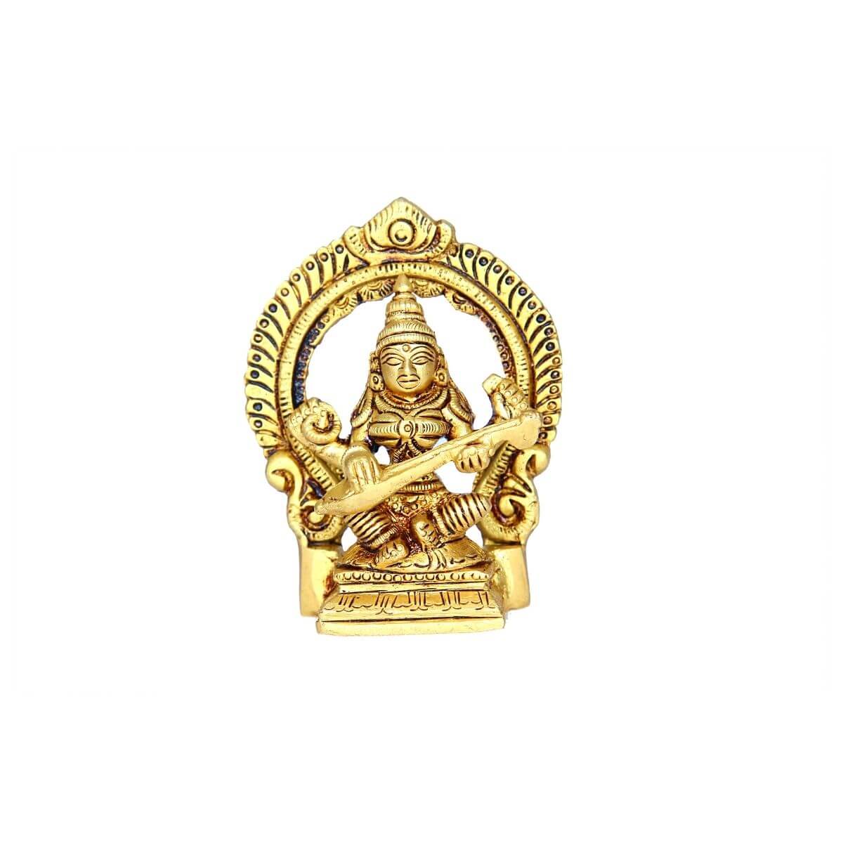 Brass Saraswati Devi
