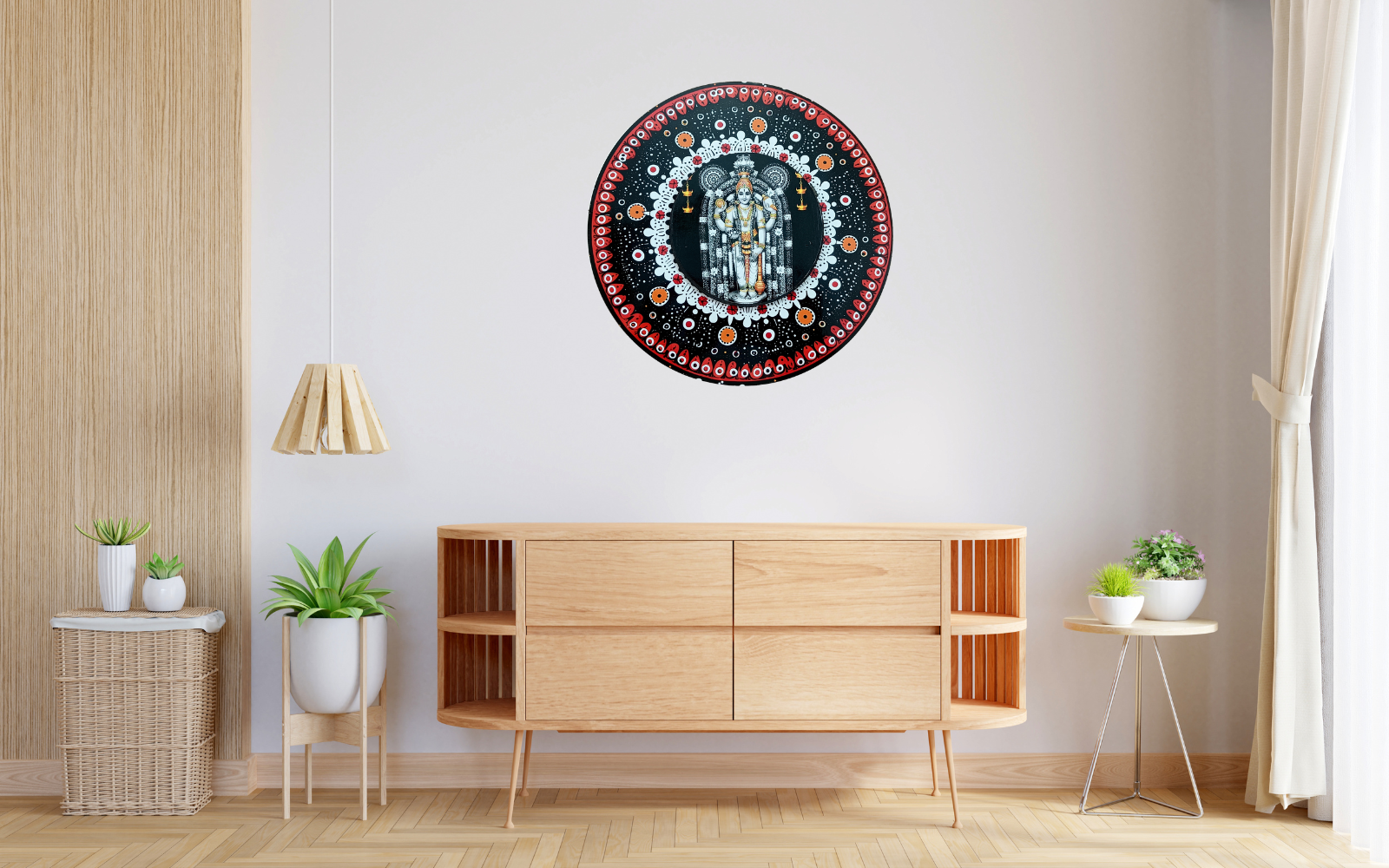 Sri Guruvayurappan Wooden Wall Hanging Art Work / Decor and Gifting