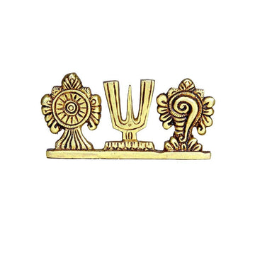 Brass Thenkalai Sangu Chakra Thirunamam Stand