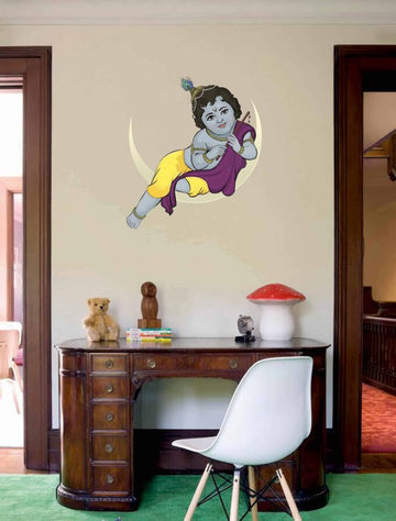 Baby Krishna Painted Wall Sticker