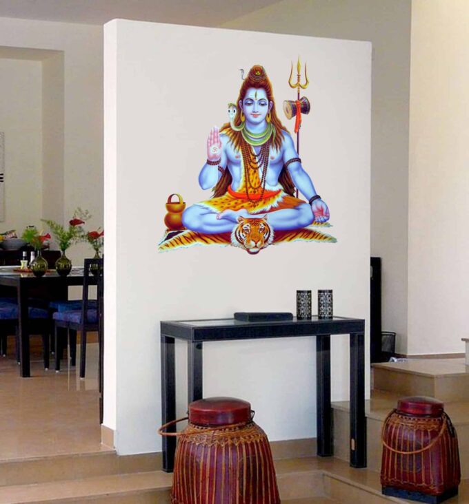 Meditating Shiva Wall Painting Sticker
