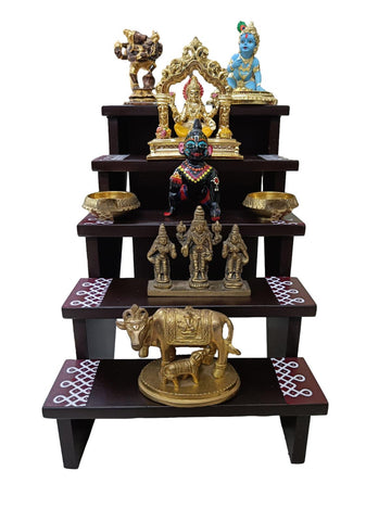 Wooden 5 Step Deity Stand