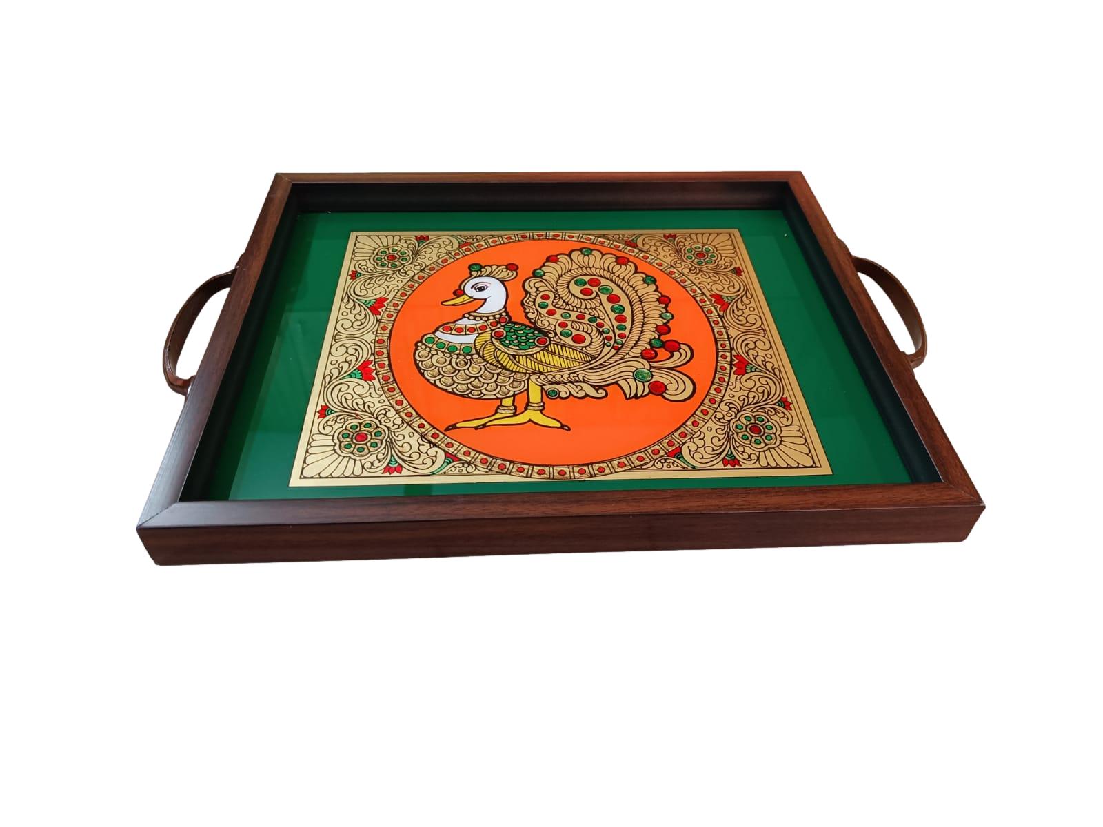 Tanjore style painting Annam Tray