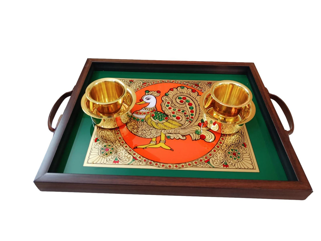 Tanjore style painting Annam Tray