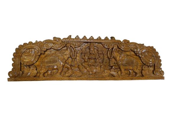 Wooden Gajalakshmi Wall Hanging