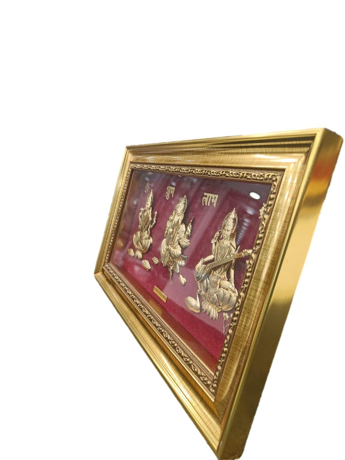 Lakshmi Ganesh Saraswathi 24K Gold Foil