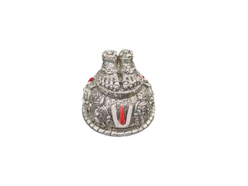 Lord Venkateswara Feet with Shanku & Chakra Namam | Antique Silver Plated Balaji Charan