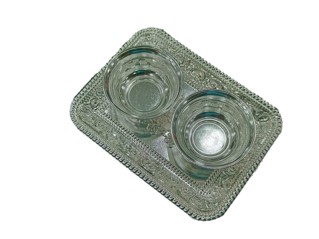 Silver Kumkum Plate Rectangle