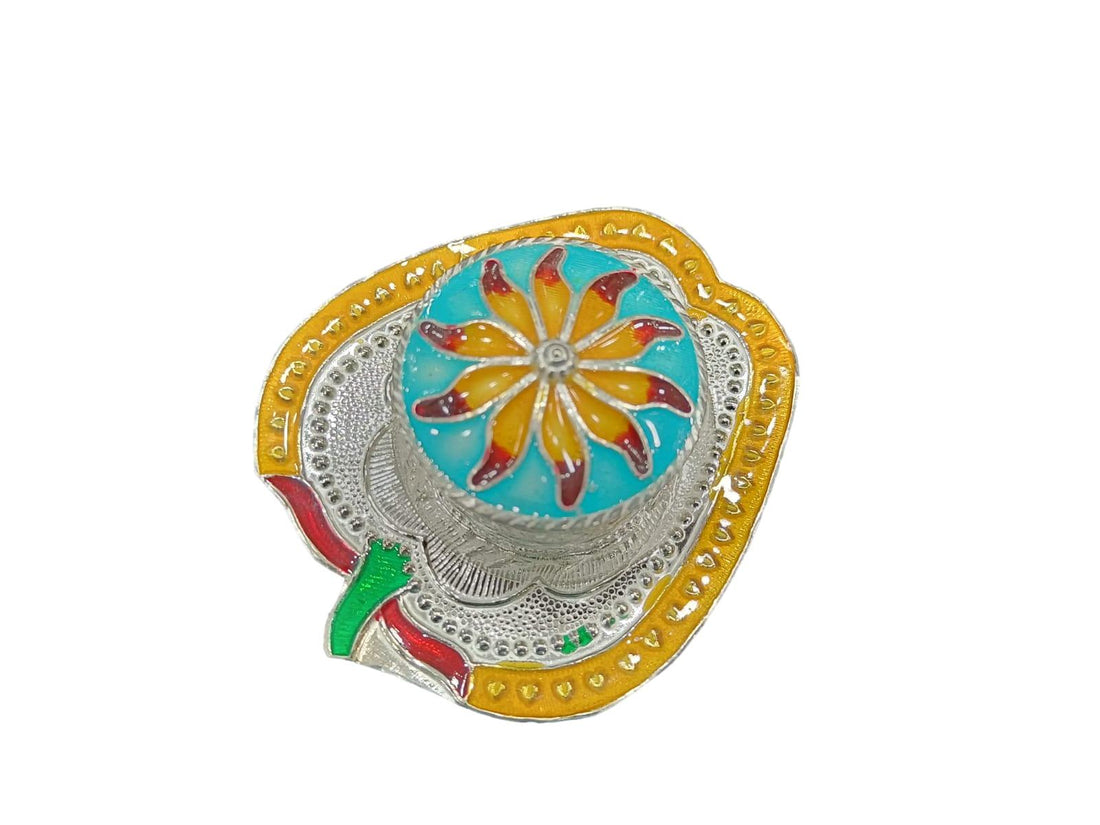 Enamel Pure Silver Kumkum Box