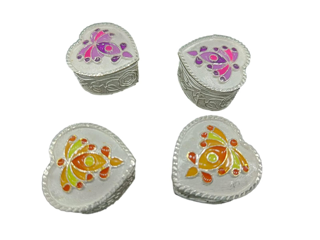 Enamel Pure Silver Heart Shape Box