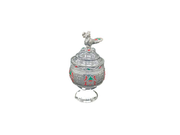 Pure Silver Kumkum Box Peacock Design-41gm