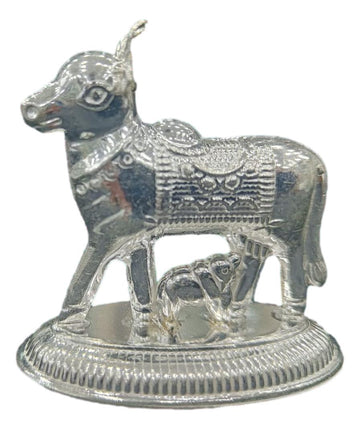 Kamdhenu Cow with Calf Pure Silver