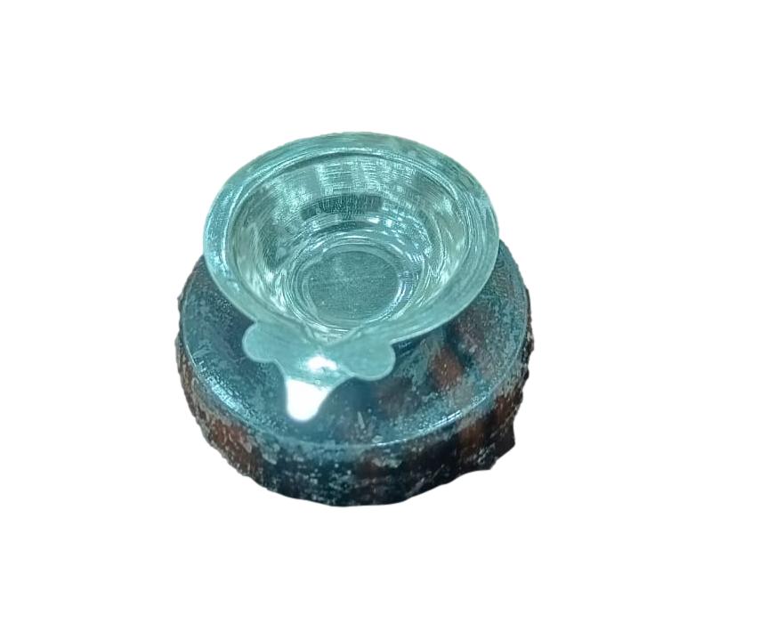 Silver Agal Lamp With Rose Wood Stand