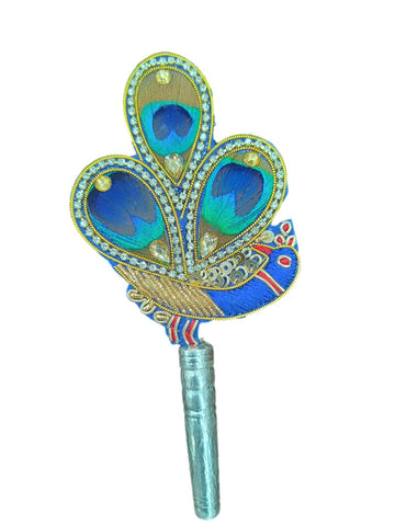 Silver Mor Pankh Featherb For Krishna