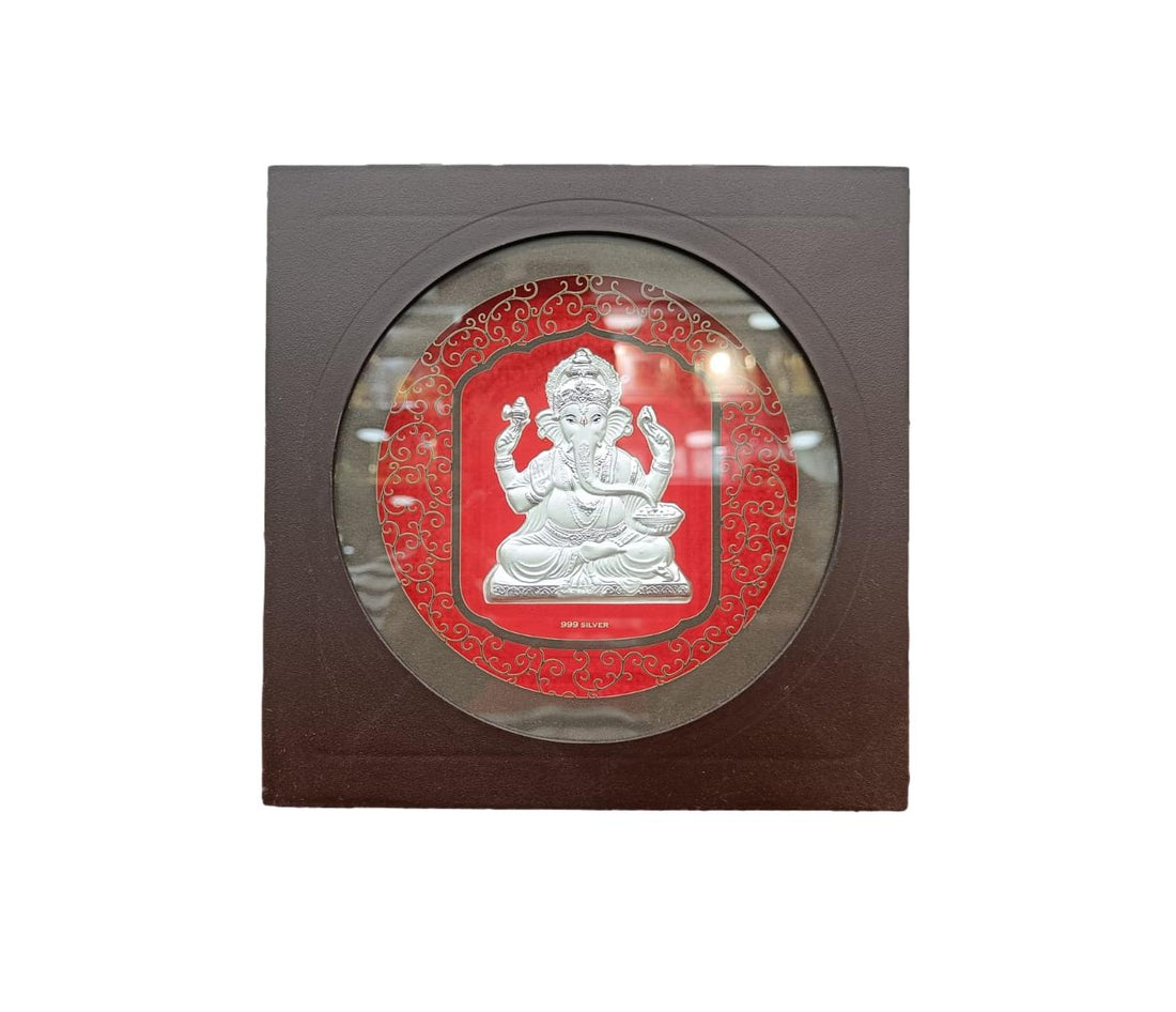 Silver LED Ganesh Photo Frame