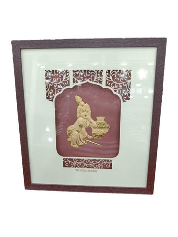 999 Gold Plating  Butter Krishna Frame / Occasional gifting