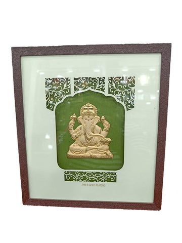 999 Gold Plating Ganesh Frame / Occasional gifting