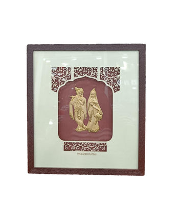 999 Gold Plating Radha Krishna Photo Frame