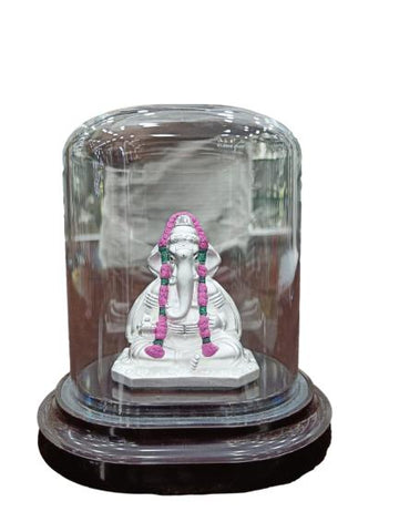 999 Silver  Pillayarpatti karpaga vinayagar Idol With Glass Cover