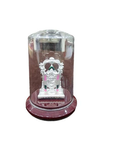 999 Silver Balaji Idol With Glass Cover