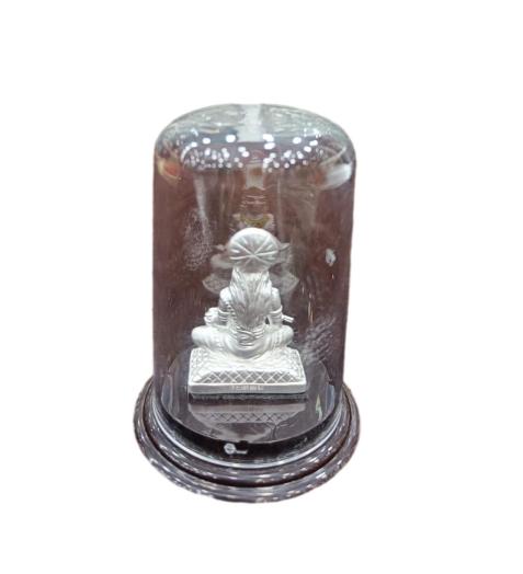 999 Silver Annapoorani Idol With Glass Cover