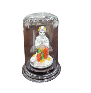 999 Silver Hanuman Idol With Glass