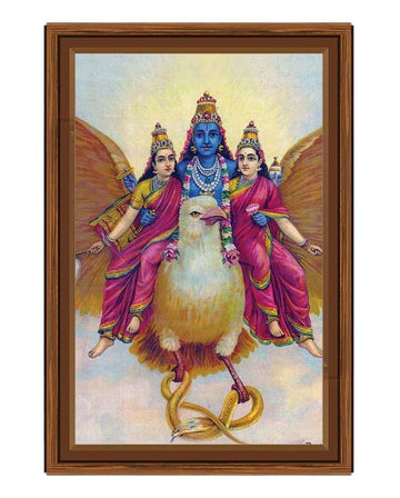 Garudan Vishnu Sridevi Bhoodei Antiqe Photo Frame