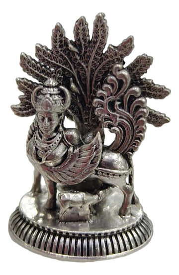 Silver Kamdhenu With Calf in Silver 925