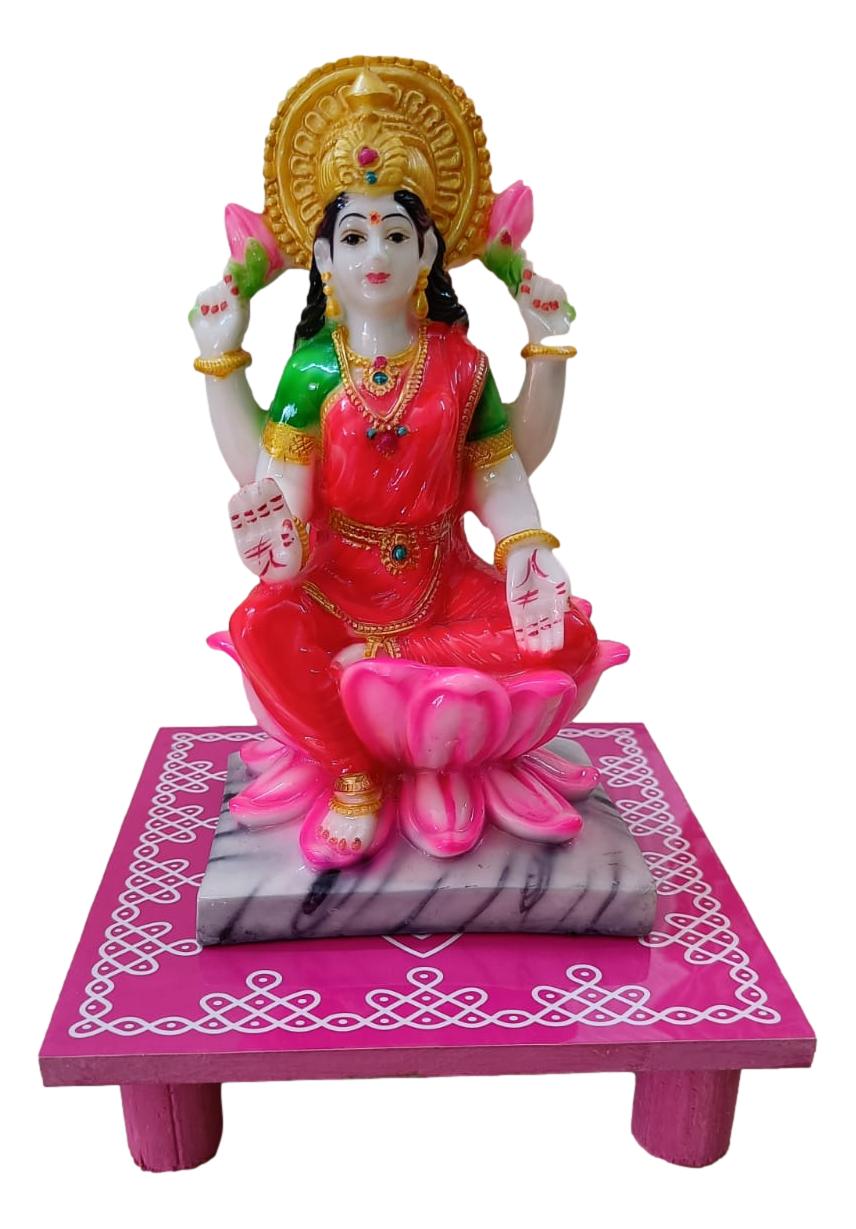 Hridaya Kamalam Lotus Wooden Stand Puja Chowki 6*6