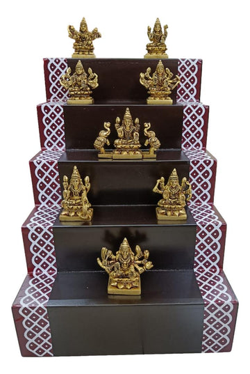 Wooden 5 Step Deity Stand Without Gap