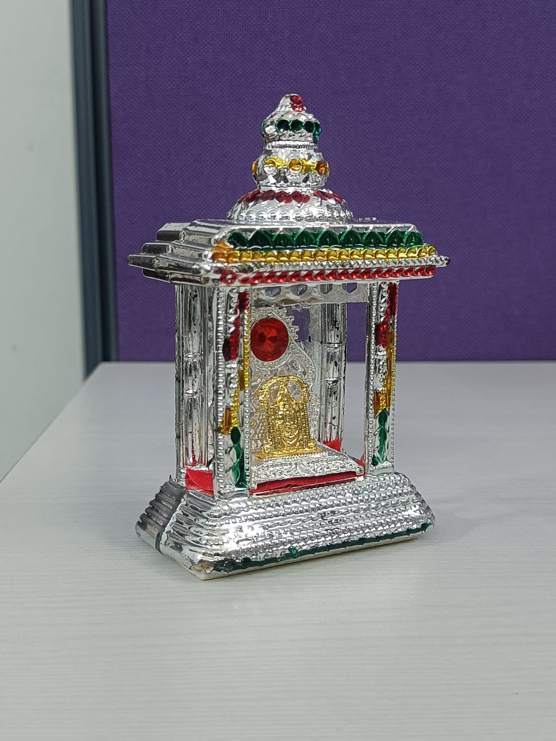 Small Home Temple With Tirupathi Balaji / Mandir / Mantapam For Decor / Car Dashboard / Bulk Gifting / 5 inches