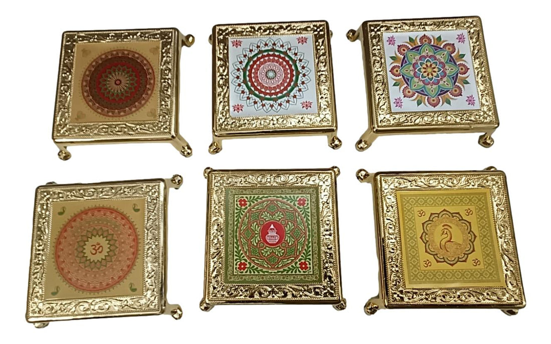Fibre Multi Design Printed Deity Stand  Pack 6