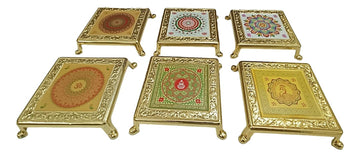 Fibre Multi Design Printed Deity Stand  Pack 6