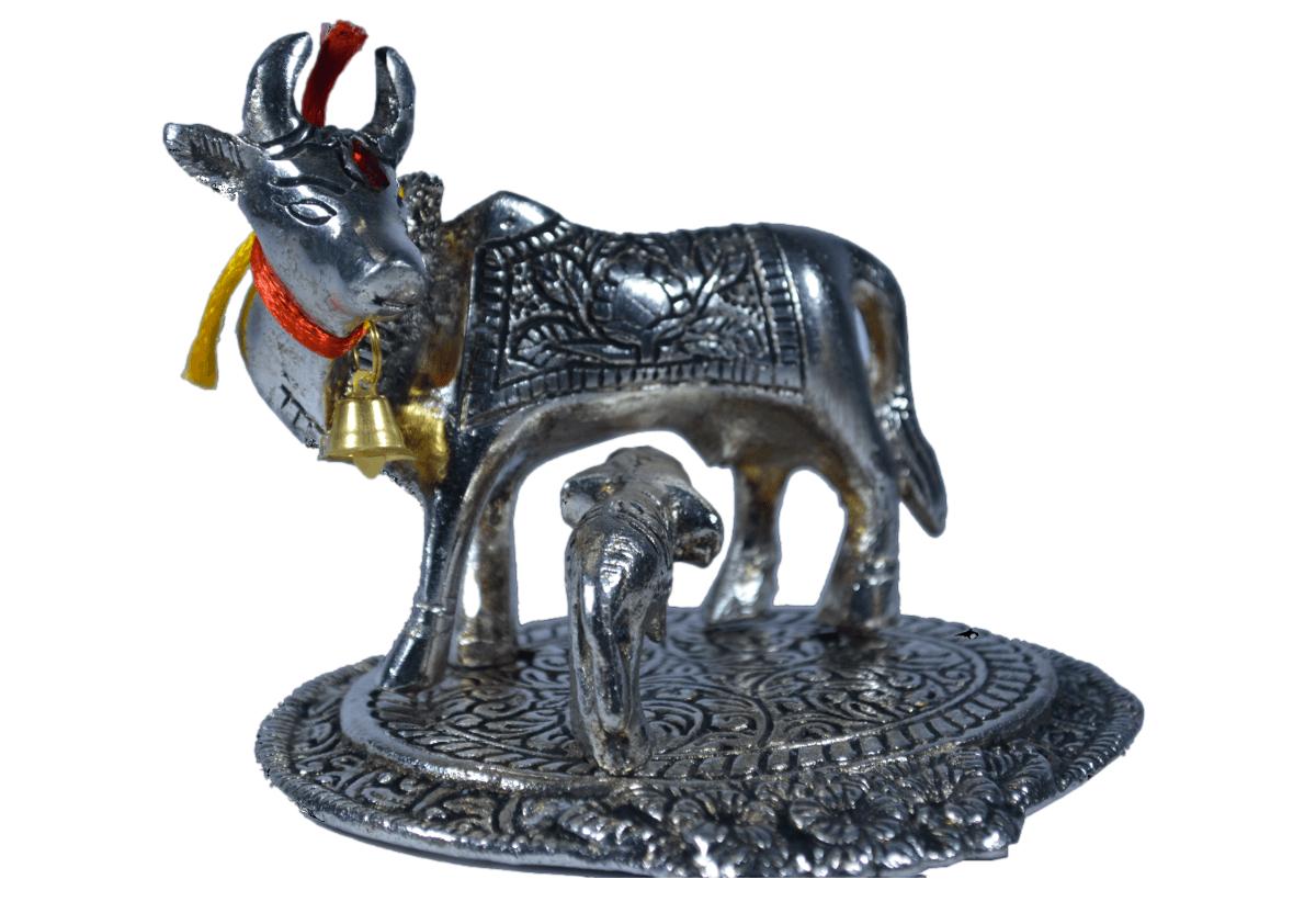 Cow and Calf Medium Silver Coated