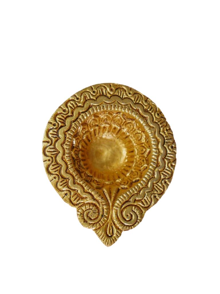 Brass Designer Diya - Brown Antique Finish