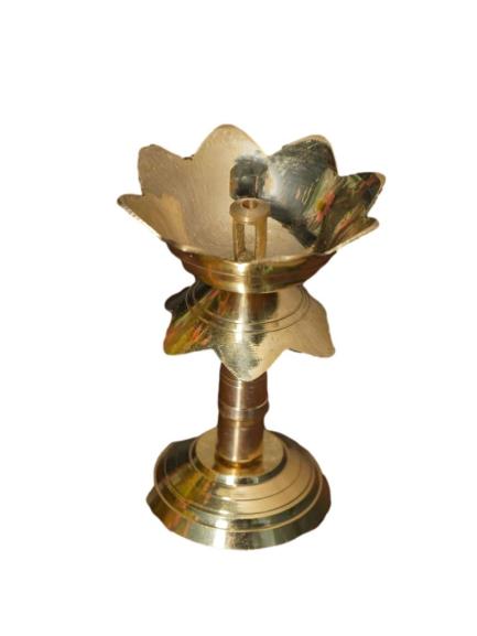 Brass Lotus Shape Diya with Stand