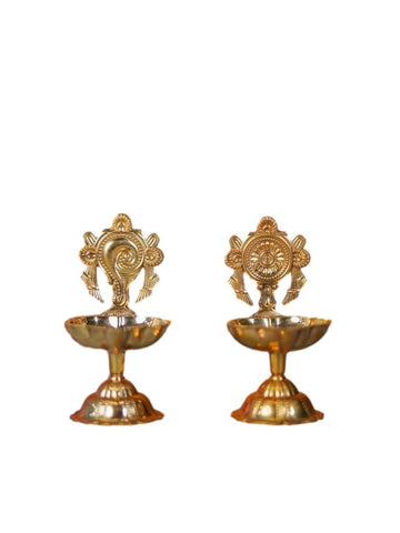 Brass Shank & Chakra Diya