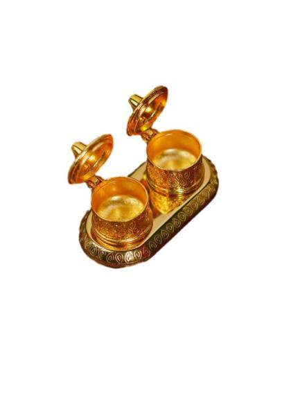 Kumkum Holder Metal Gold Coated