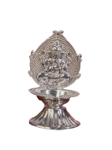 German Silver Ganesha Diya