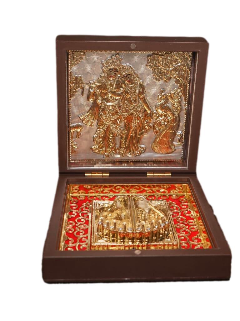 Sri Radhe Krishna with Peacock Pooja Box