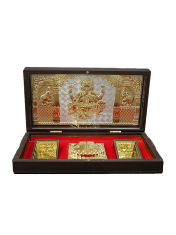 Sri Ganesh Pooja Gift Box Gold Plated