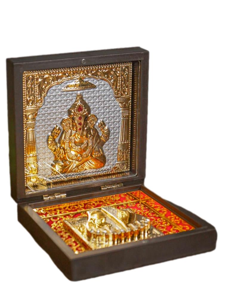Sri Ganesh Pooja Box Gold Plated