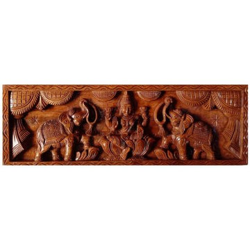 GajaLakshmi Wooden Wall Decor